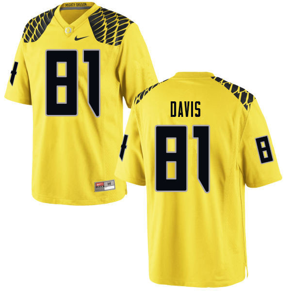 Men #81 Daewood Davis Oregn Ducks College Football Jerseys Sale-Yellow